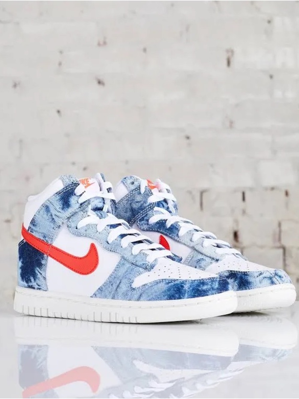 NIKE Dunk High Washed Denim Sneakers